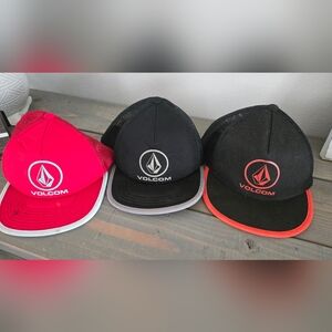 Volcom Trucker Hat Trio - Black, Red, Gray